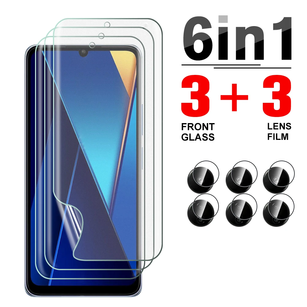 

Гидрогелевая пленка 6 в 1 для Xiaomi Poco C65, стекло для камеры pofo poko c 65 65c HD, защита экрана от царапин 6,74 дюйма