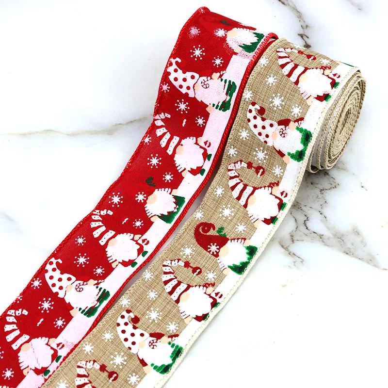 (5 Meter/Rolle) 5 cm Weihnachtsmann-Kopfband, Festival-Feier-Geschenkbox mit Verpackungsdesign, kreative Ausstellungsraum-Matching