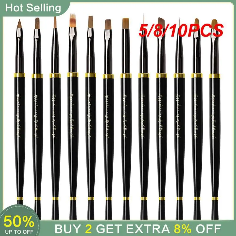 

5/8/10PCS Nail Art Brushes Practical Multiple Styles Professional Pull Line Light Therapy Pen Health & Beauty Manicure Tools