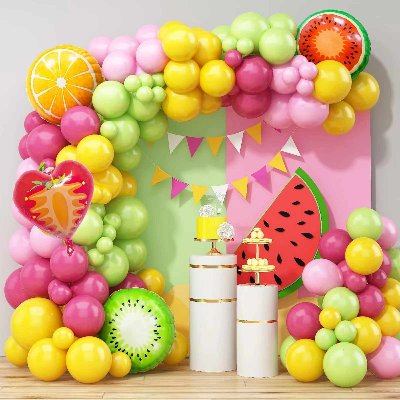 하와이 테마 풍선 화환 아치 세트, 파인애플 팜 열대 여름 해변 생일 베이비 샤워 파티 장식, 111 개  Best5