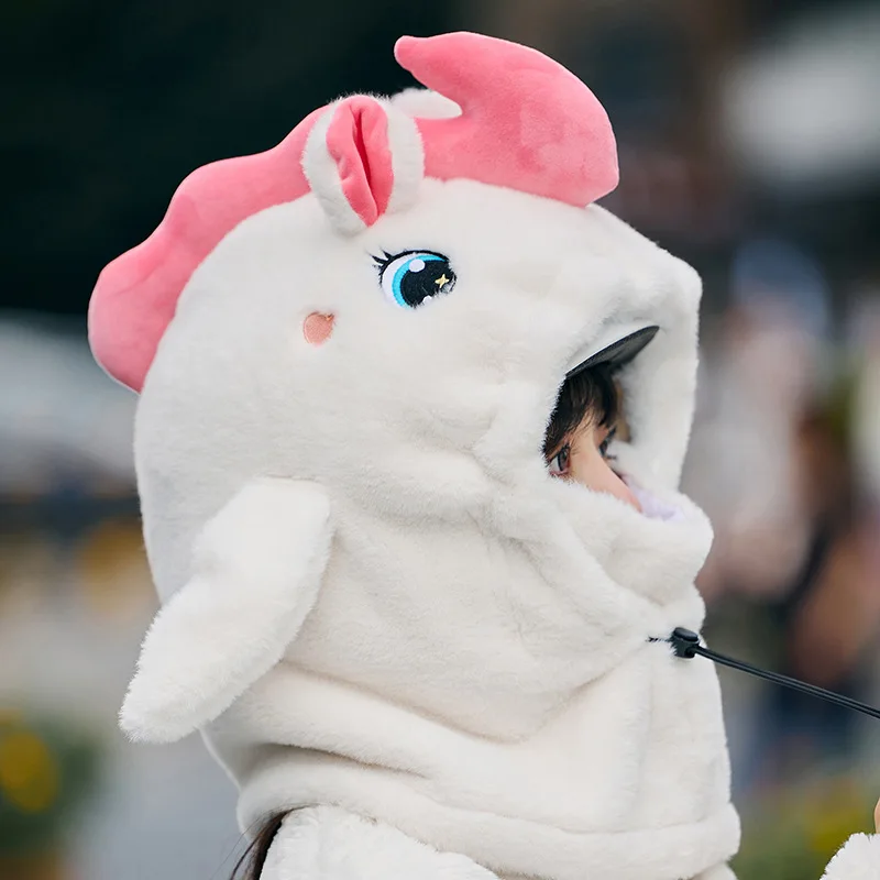 Unicorn Ski Helmet Cover Cartoon Neck Warmer Winter Hat Comfortable Skiing Head Warmer Cute Ski Helmet Hood Ski Accesories 5