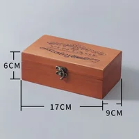 With Lock Storage Box Office Home 1pc S/M/L Vintage Wood Color Wooden Flip Gorgeous Style Jewelry Sundries Retro 2