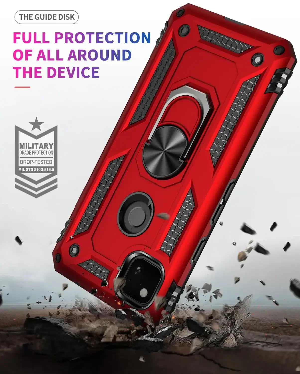Magnetic Metal Ring Stand Armor Shockproof Phone Case Back Cover