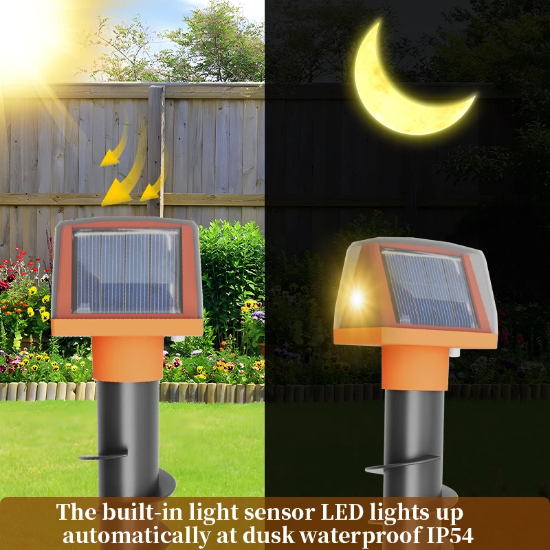 3.7V 태양광 초음파 두더지/뱀 퇴치기, LED 라이트 버저 펄스, 정원/농장/과수원/잔디밭용 방수 야외 퇴치 장치