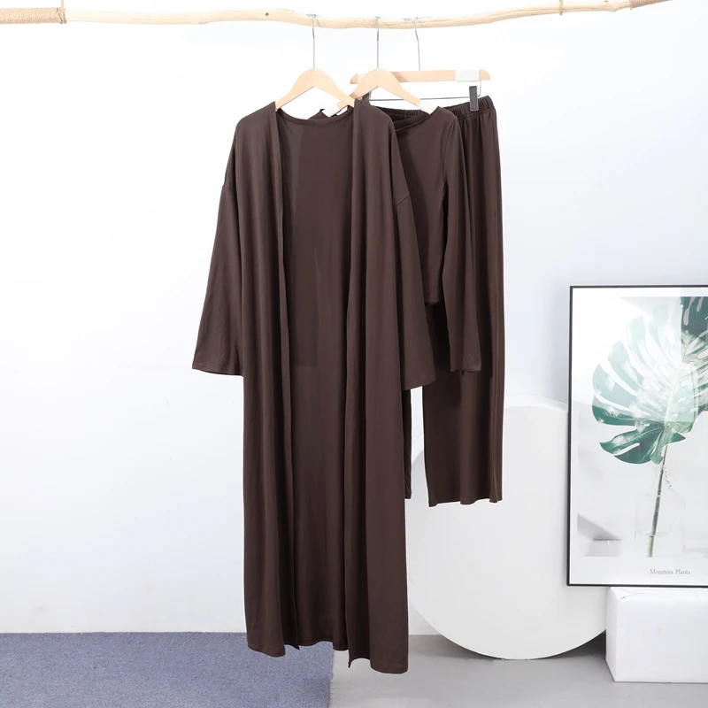 Elegante Feste Hosen Set Frauen Lose Lange Strickjacke Oansatz Volle Hülse Hemd Plissee Gerade Hosen 2025, Mode Büro Anzug – Detail 5