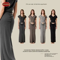 ZODF Retro 2025 Spring Women 275gsm Long Skirt Female Girls Sexy Washed Distressed Slim Fit Skirts HY1002 2