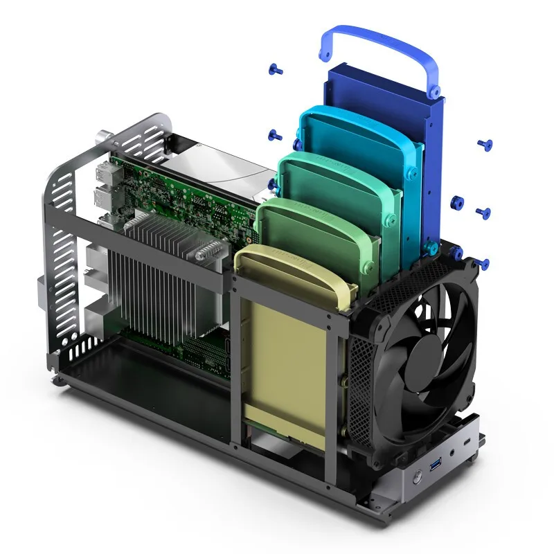 JONSBO N1 pc case pc chassis computer chassis frame Small Chassis NAS PC Case Storage All-in-One Server Multimedia Support 5 Disk Hot-Swap Chassis Computer Case 14CM Fan