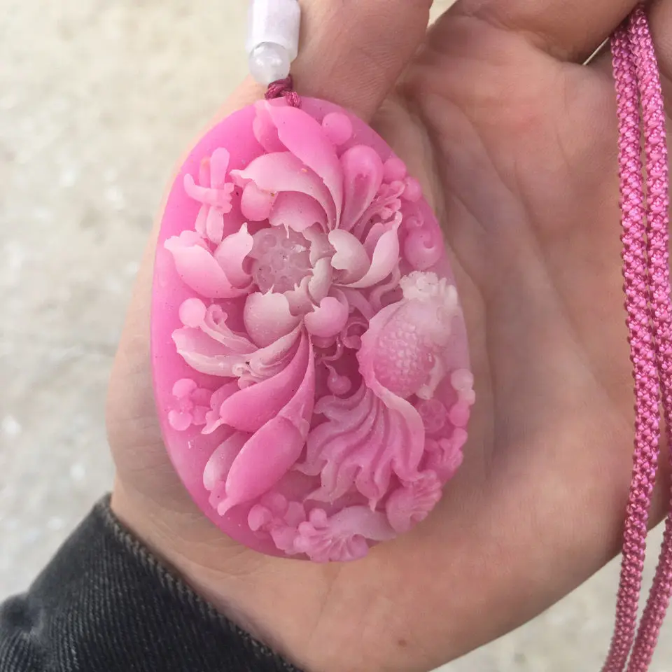 Peach Blossom Jade Natural Opal Sweater Chain Women Fashion Pendant Jewelry