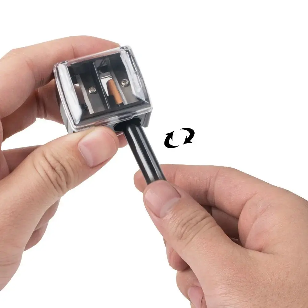 Pencil Sharpener 1pc Mini Portable Multi-function Double Hole Suitable for Eyeliner Pencil Eyebrow Pencil and Cosmetic
