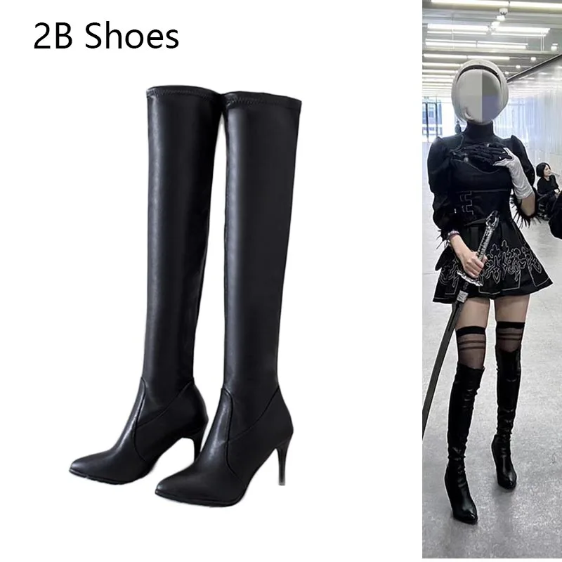 

2B Cosplay Shoes Yor Briar Shoes 2B Cosplay Accessories RHa No. 2 Type B Footwear 2B Boots(size 34-40)(Ship Within 3 Days)