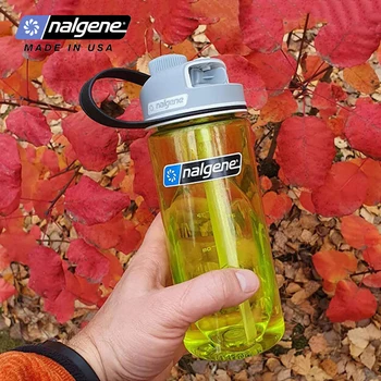 Nalgene-야외 스포츠 밀짚 물병, 휴대용 물병, 달리기, 여행, 하이킹, 590ml