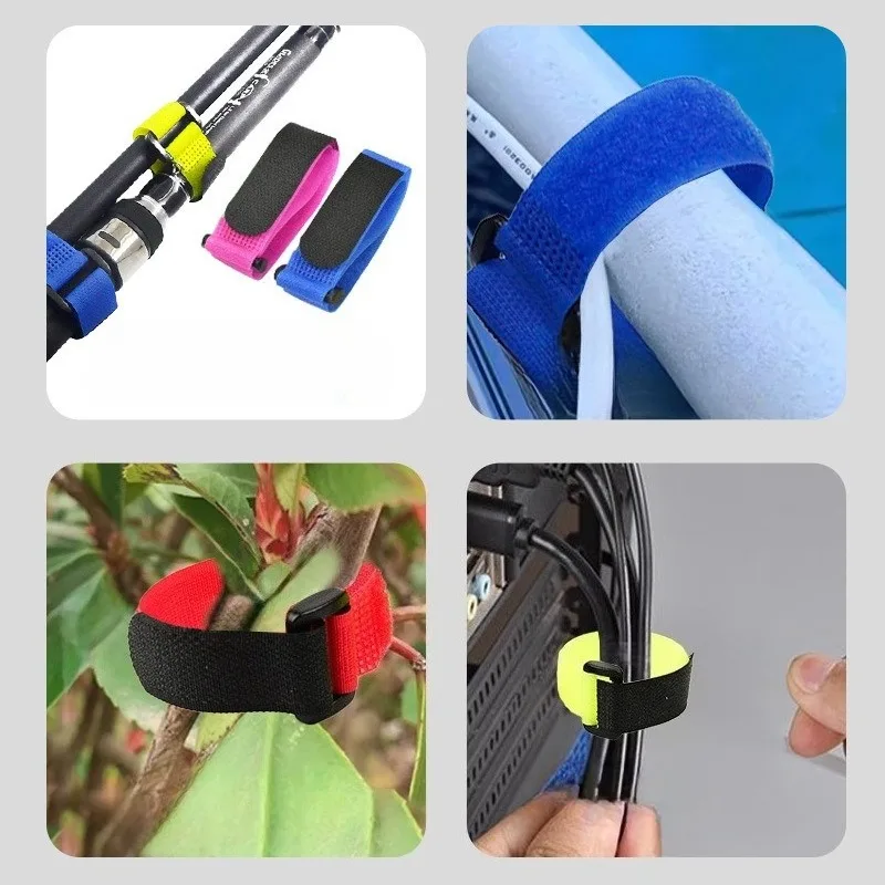 10pcs Reusable Fishing Rod Zip Ties, Hook and Loop Zip Ties, Pole Ties, Wrapped Outdoor Fishing Tools Practical Accessories