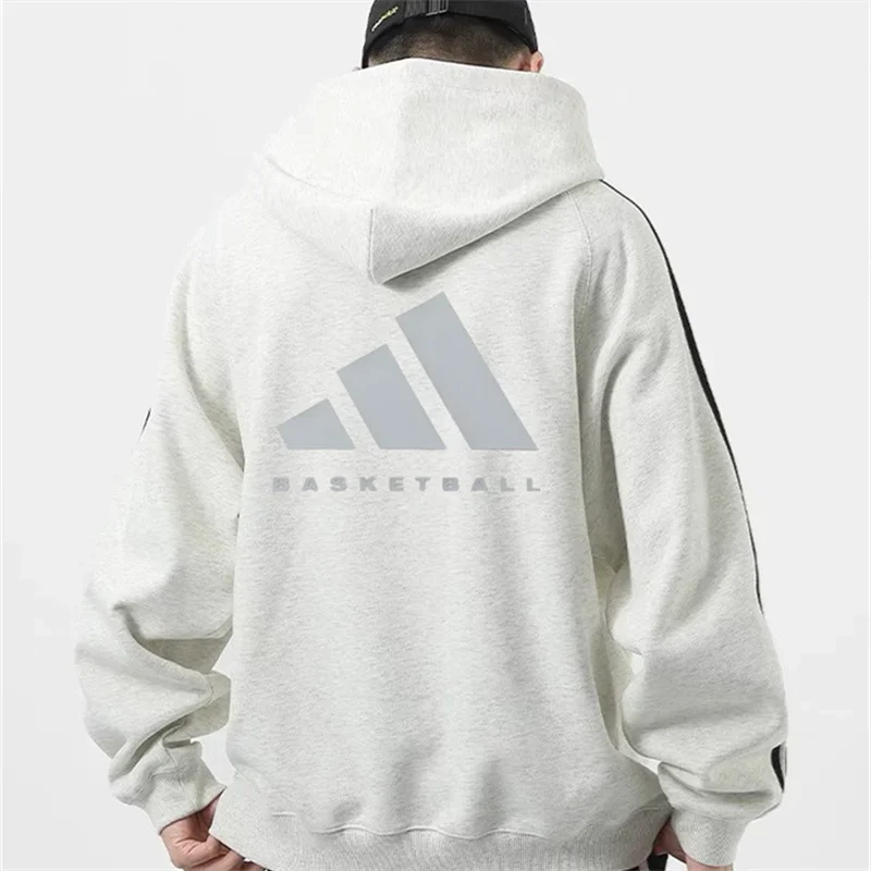 Adidas Hoodies Men and Women Print on The Front, Regular Style ,A Pocket Design in The Front with Hat Hoodies