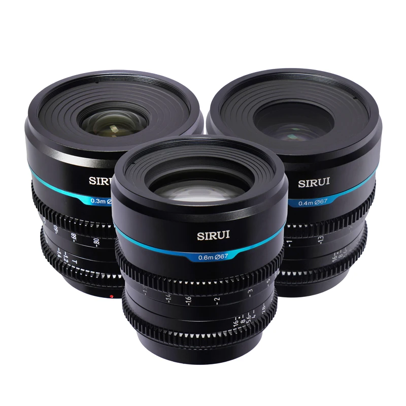 Sirui Night Walker 24mm / 35mm / 55mm T1.2 S35 Cine Lens Series