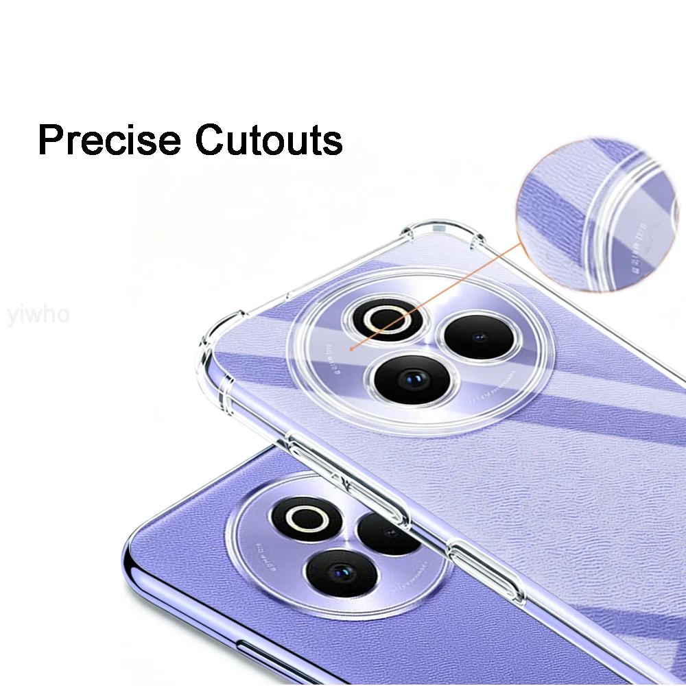 Clear Shockproof TPU Phone Case with Corner Protection, Crystal Transparent Back Cover