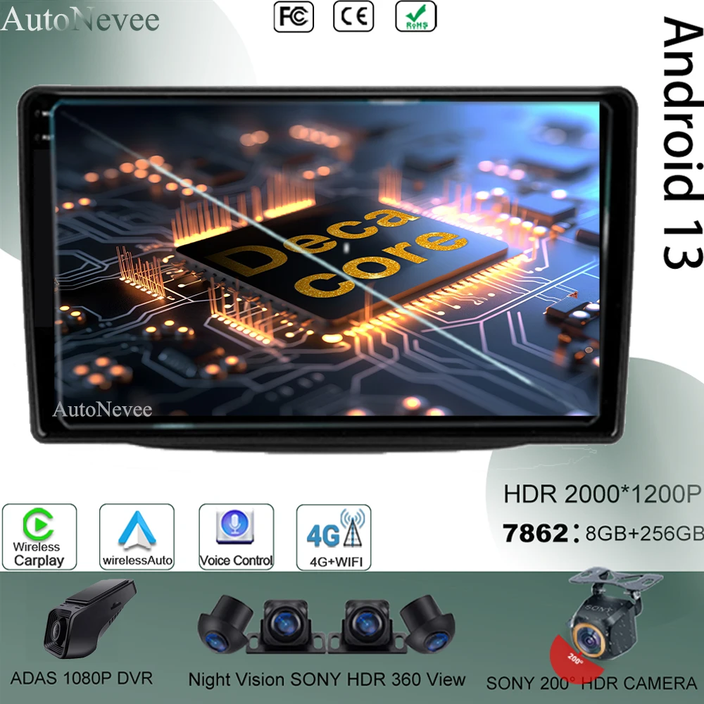 

Auto Stereo -For Kia Sorento 2 II XM 2012 - 2021 Android 13 No 2Din DVD Car BT GPS Auto 5G Wifi Navigation Bluetooth QLED Touch