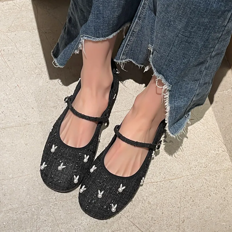 

MKKHOU модные туфли на плоской подошве для женщин, Новый Год Кролика, милый кролик, Мэри Джейн, удобные туфли на плоской подошве, ежедневная женская обувь