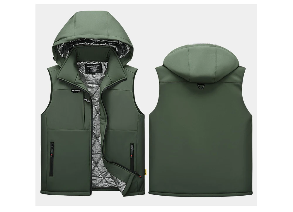 Winter Men's Warm Down Vest - Final Overview