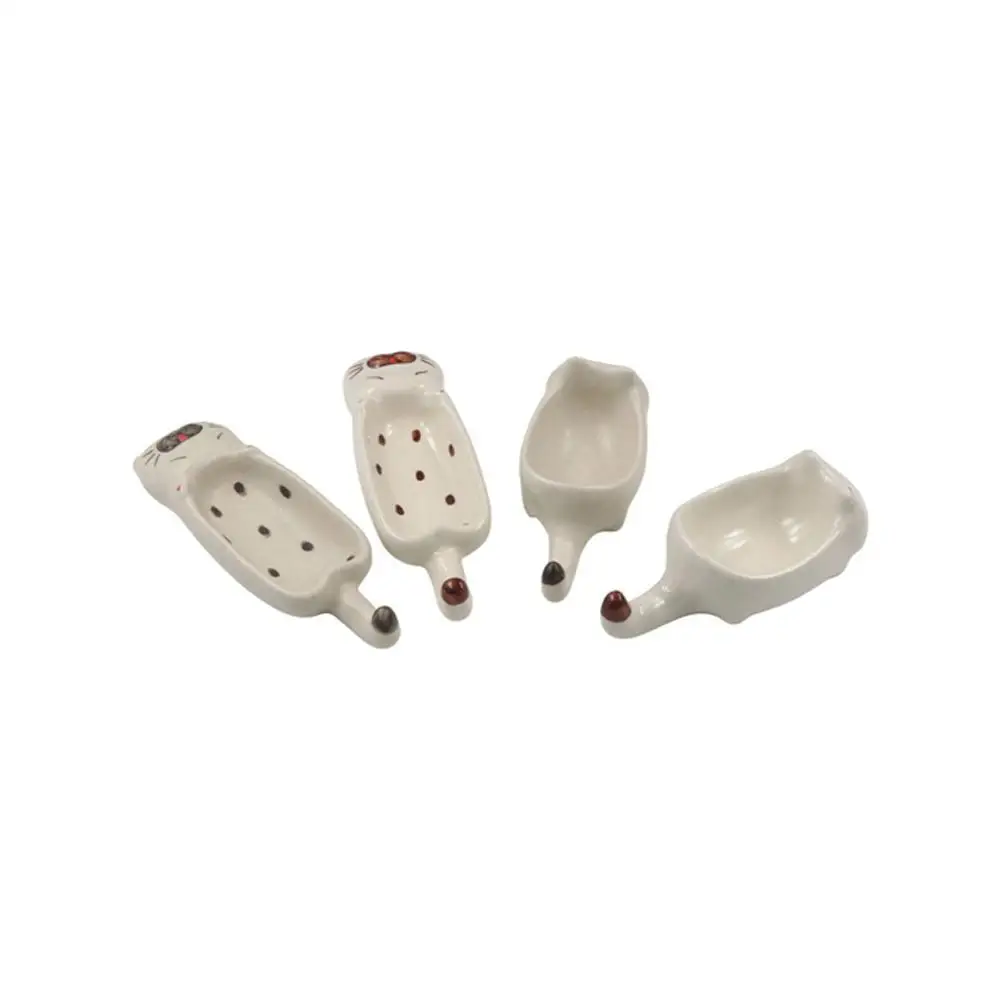 Cute Ceramic Seasoning Plate Cat Chopsticks Holder Home Decoration Ketchup
