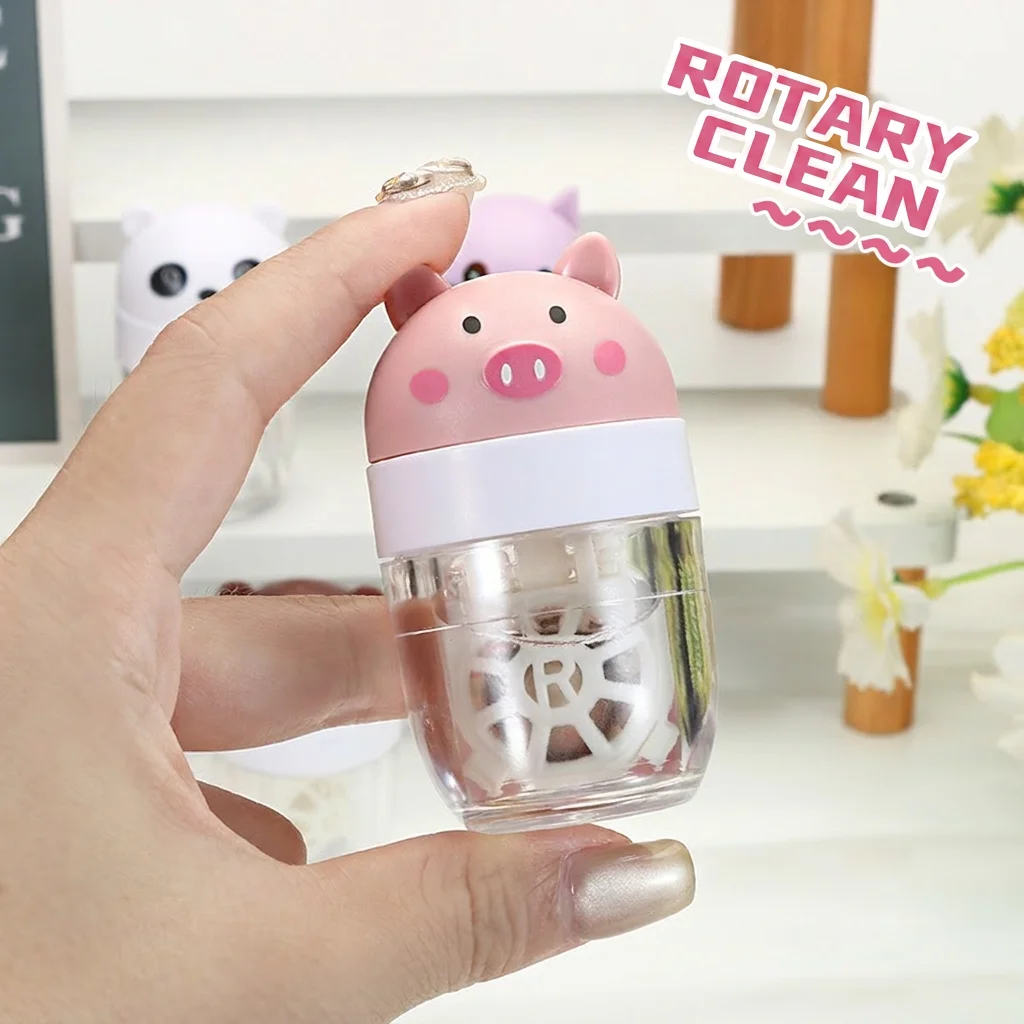 Portable Rotating Contact Lens Cleaner with Storage