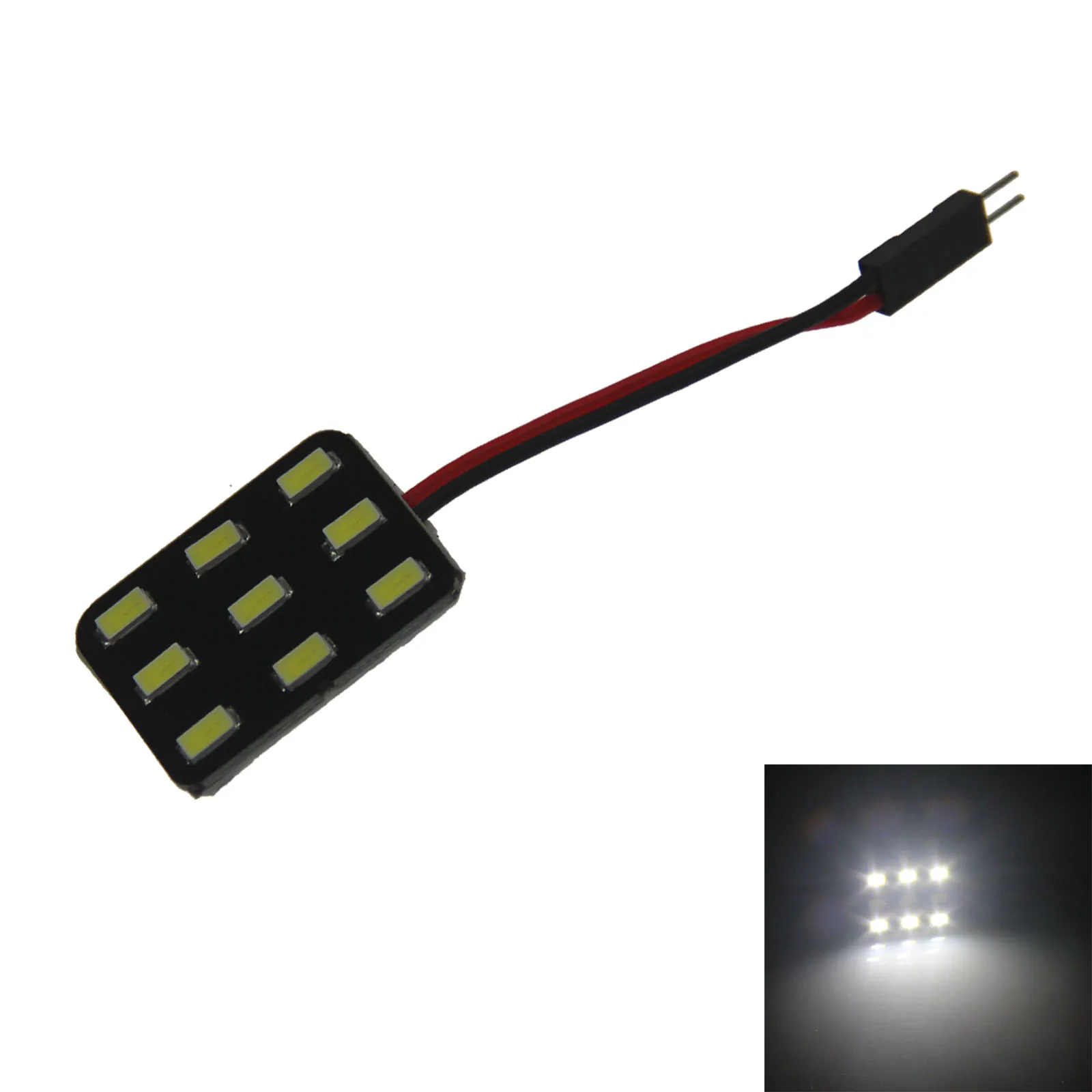 

1x White AUTO Panel Glove Lamp Reading Light 9 Emitters 5730 SMD LED T10 festoon Z20576
