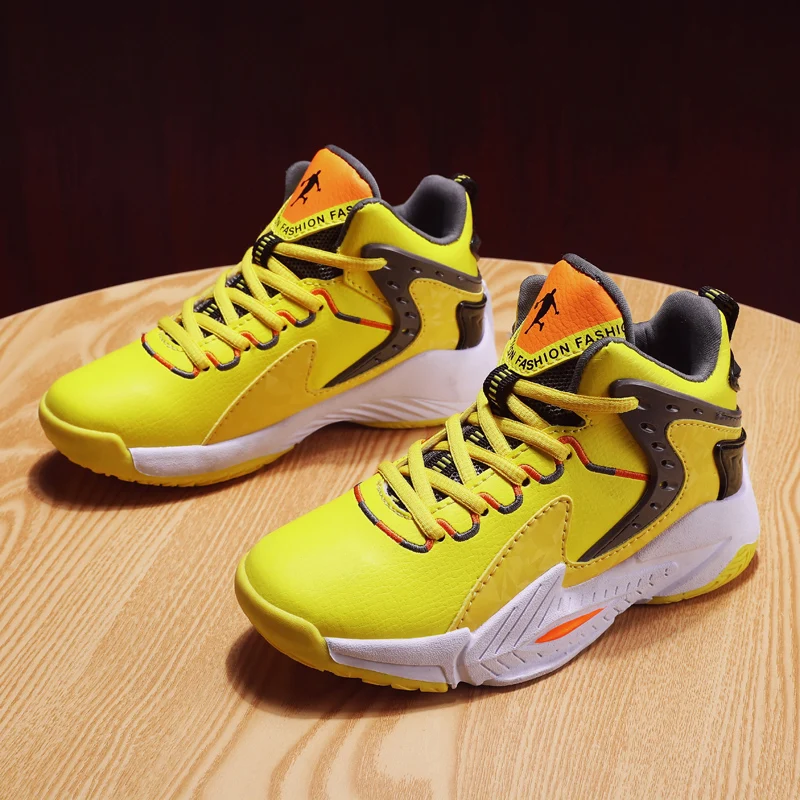 

Boys' Basketball Shoes High Quality Children's High Top Teenagers' Basketball Shoes Outdoor Training Basketball Shoes