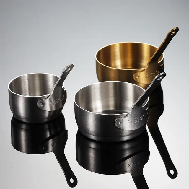 Stainless Steel Small Milk Pot Sauce Pans Stove Top Cooking Mini Scoops  Heater Oil Wood Handle Deepen Non Stick - AliExpress