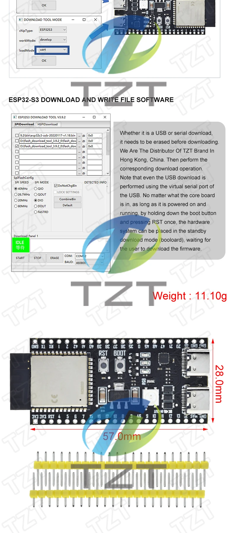 1/5 stücke ESP32-S3-DevKitC-1 TZT ESP32-S3 WiFi Bluetooth-kompatibel BLE 5,0 Mesh Entwicklung Bord ESP32 Drahtlose Modul N16R8 – Detail 9