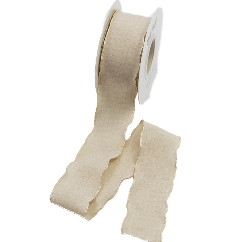 9m/roll 4cm Lotus Leaf Pleated Edge Ribbon Wave Fish Tail Ribbon Party Decoration Hair Accessories Bow Flower Gift Packaging