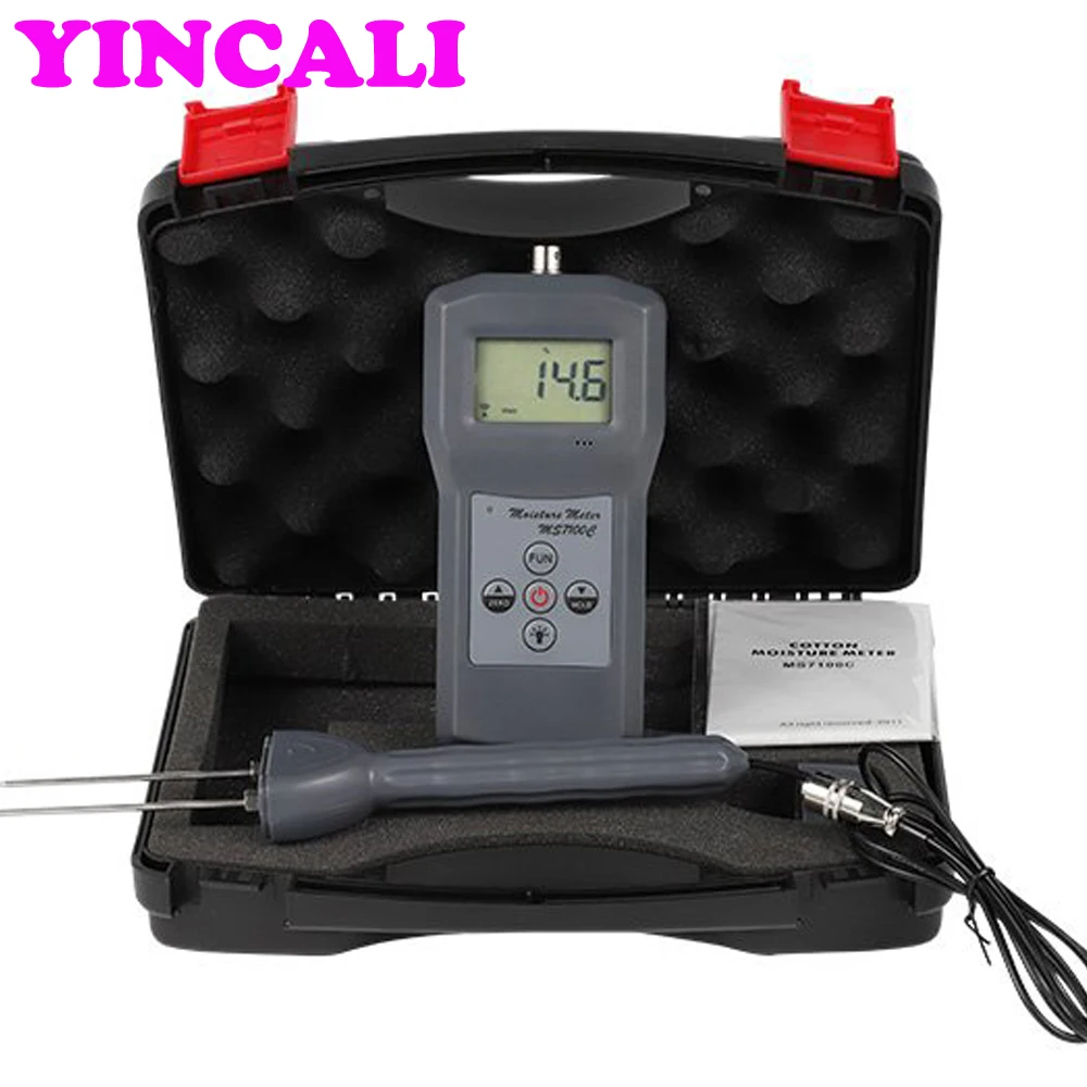 

Fast Shipping cotton bale moisture meter MS7100C High sensitivity of the sensor with 150mm needle pintype Measuring range 7%-40%