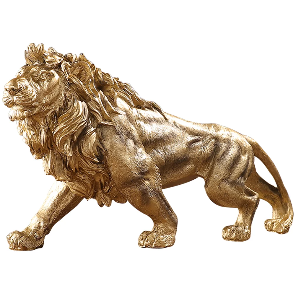

Lion Ornament Vintage Resin Lion Figurine Desktop Lion Ornament Office Decor