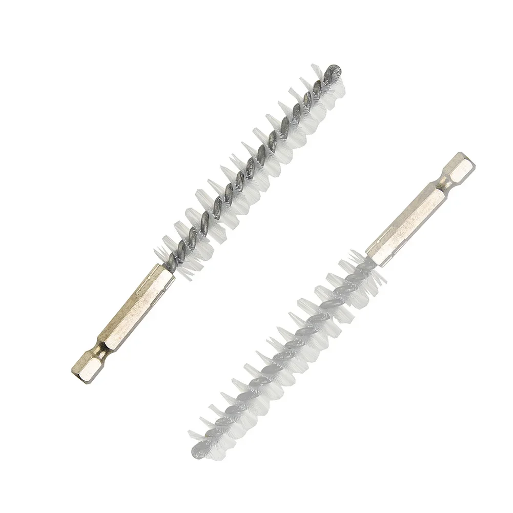 2pcs 15mm Nylon Drill Brushes 1/4" Hex Cleaning Brush For Electric Drill Polishing Removing Paint/rust Hand Tools