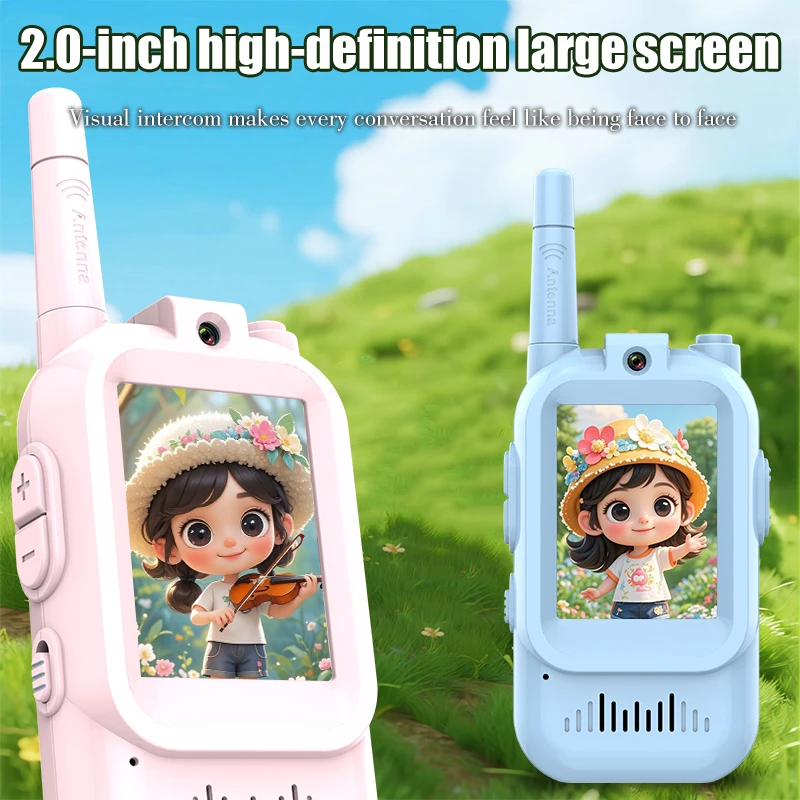 Kids Video Intercom Walkie-talkie with Rechargeable Battery and Cute Design