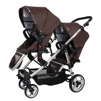 Twin Stroller Foldable Stroller High View Stroller Sit or Lie Down Double Multifunction Trolley Baby Products Strollers Trolleys
