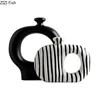 Zebra Stripes Ceramic Vase Artificial Flower Decorative Flowers Pots Desk Decoration Modern Floral Vases Room Aesthetic Decor 6