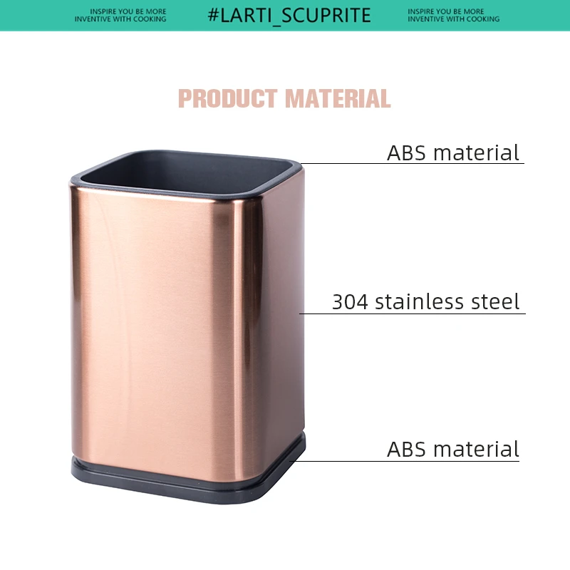 Stainless Steel Cooking Utensil Storage Bucket Kitchen Accessories Knife Spoon Spatula Drain Container Rose Gold Drying Canister kitchen utensils set