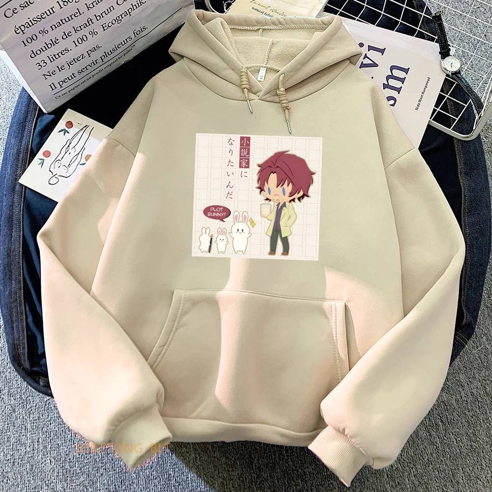 

Bungo Stray Dogs Hoodies Streetwear WOMEN Kawaii/Cute Cartoon Aesthetic Manga Graphic Sweatshirt Simplicity Autumn/Winter Fleece