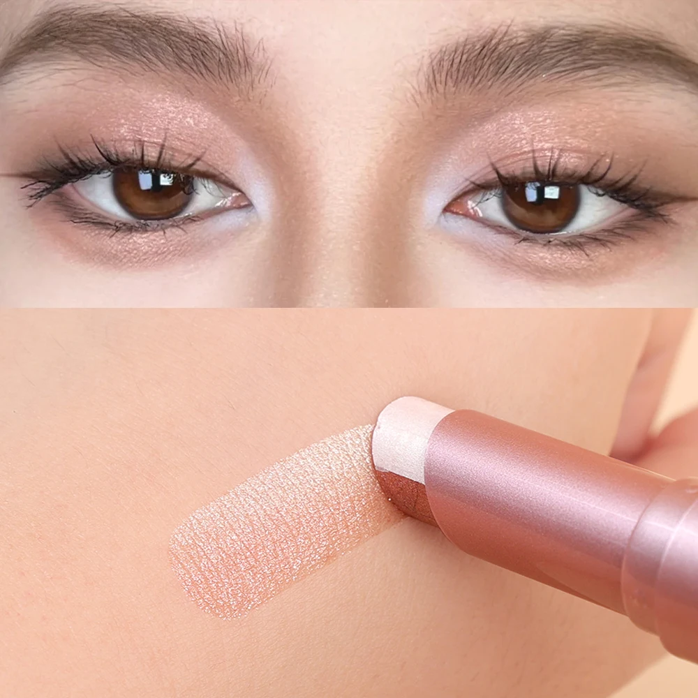 2 In 1 Double Color Glitter Eye Shadow Stick Waterproof Long Lasting  Gradient Eyeshadow Pen Bicolor Shimmer Beauty Makeup Tool - AliExpress
