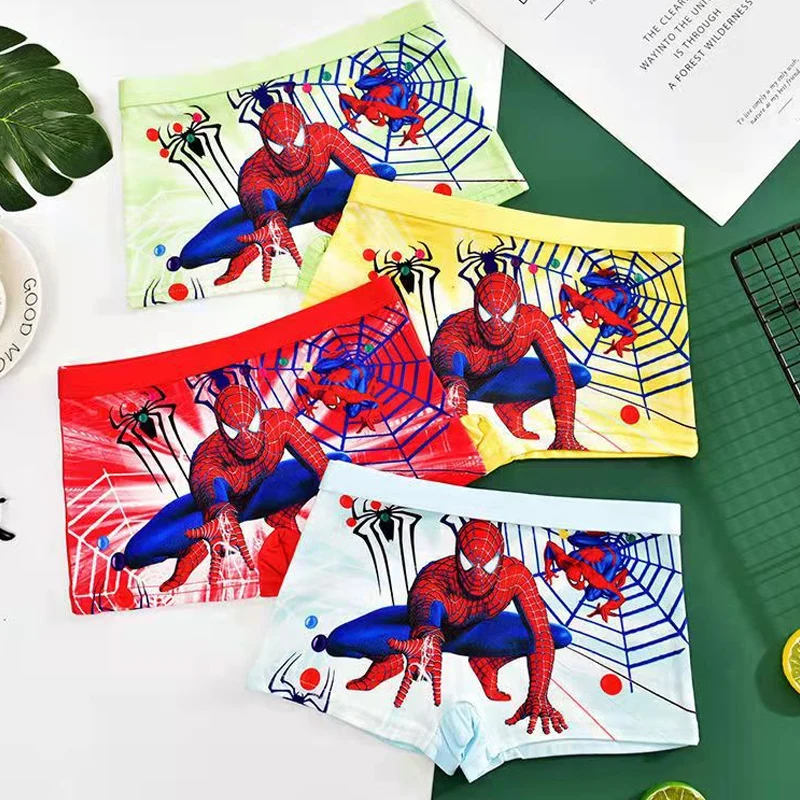 Children Underwear 4pcs Disney Spiderman Cartoon Cotton Avenger Boys Boxers Frozen Girls Underpants