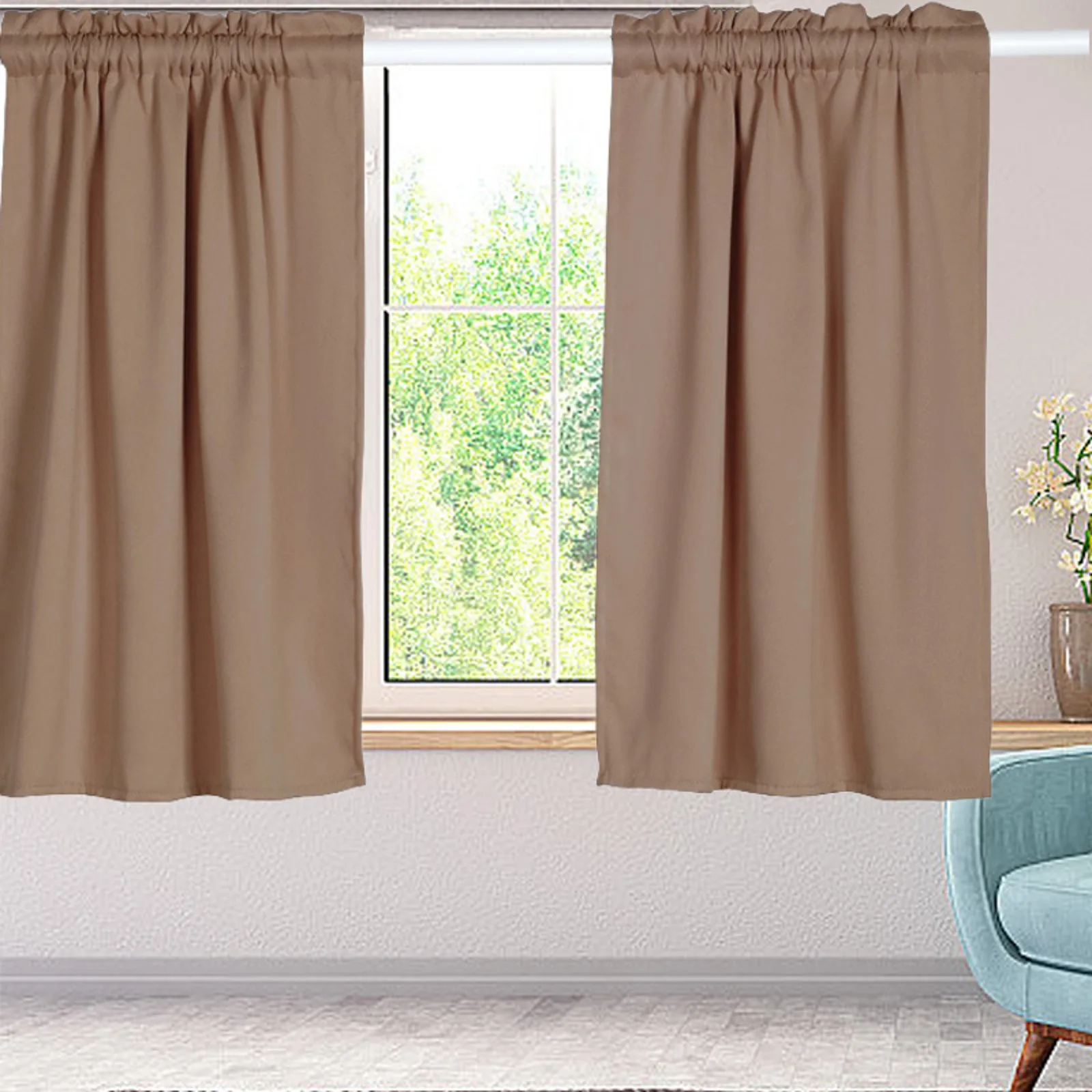 Kitchen Window Curtains Thermal Insulated Short Curtain for Bedroom Living Room Home Decor Window Top Small Drapes Cortinas 5