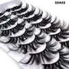 Faux-cils en vison 3D réutilisables, Extension de cils naturels, Volume spectaculaire, maquillage, 10 paires