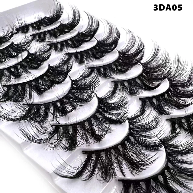 Faux-cils en vison 3D réutilisables, Extension de cils naturels, Volume spectaculaire, maquillage, 10 paires