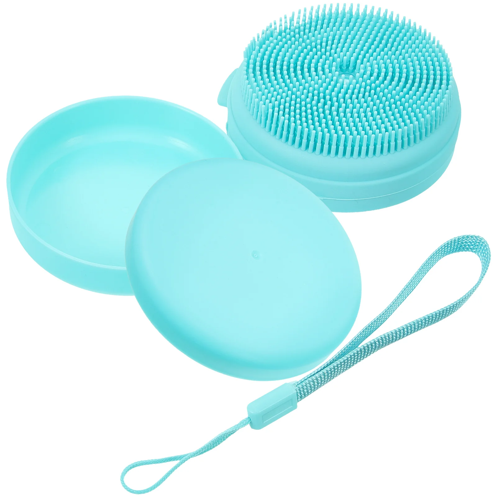 

Silicone Bath Brush Hanging Scrubber Bathing Silica Gel Portable Soap Case Washing Baby