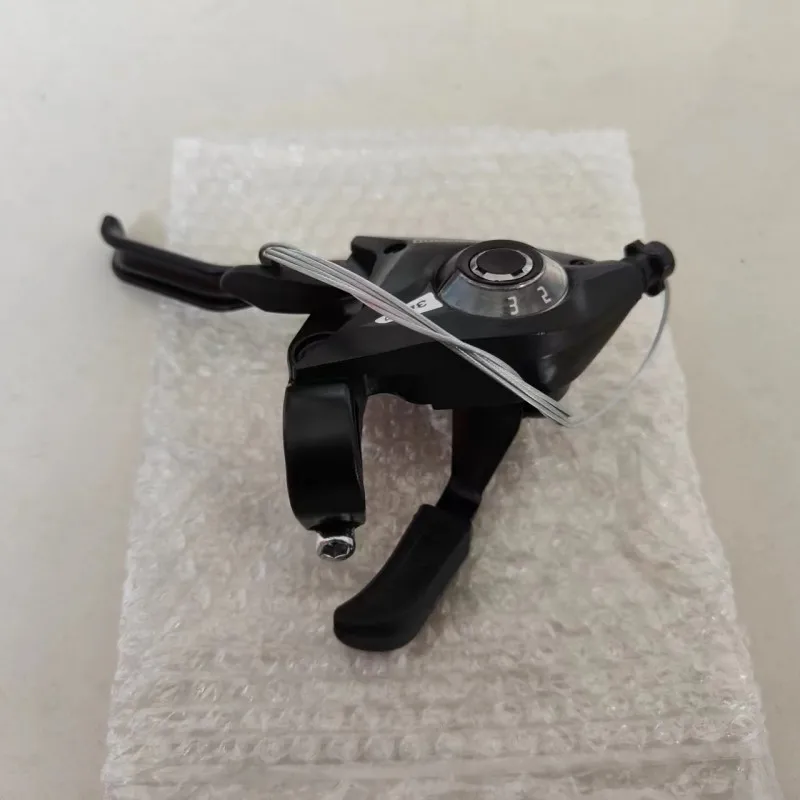 Mountain Bike Shifter 3x7/3x8 Speed Shifter with Gear Indicator and V Brake Cable Aluminum Alloy MTB Bike Brake Lever