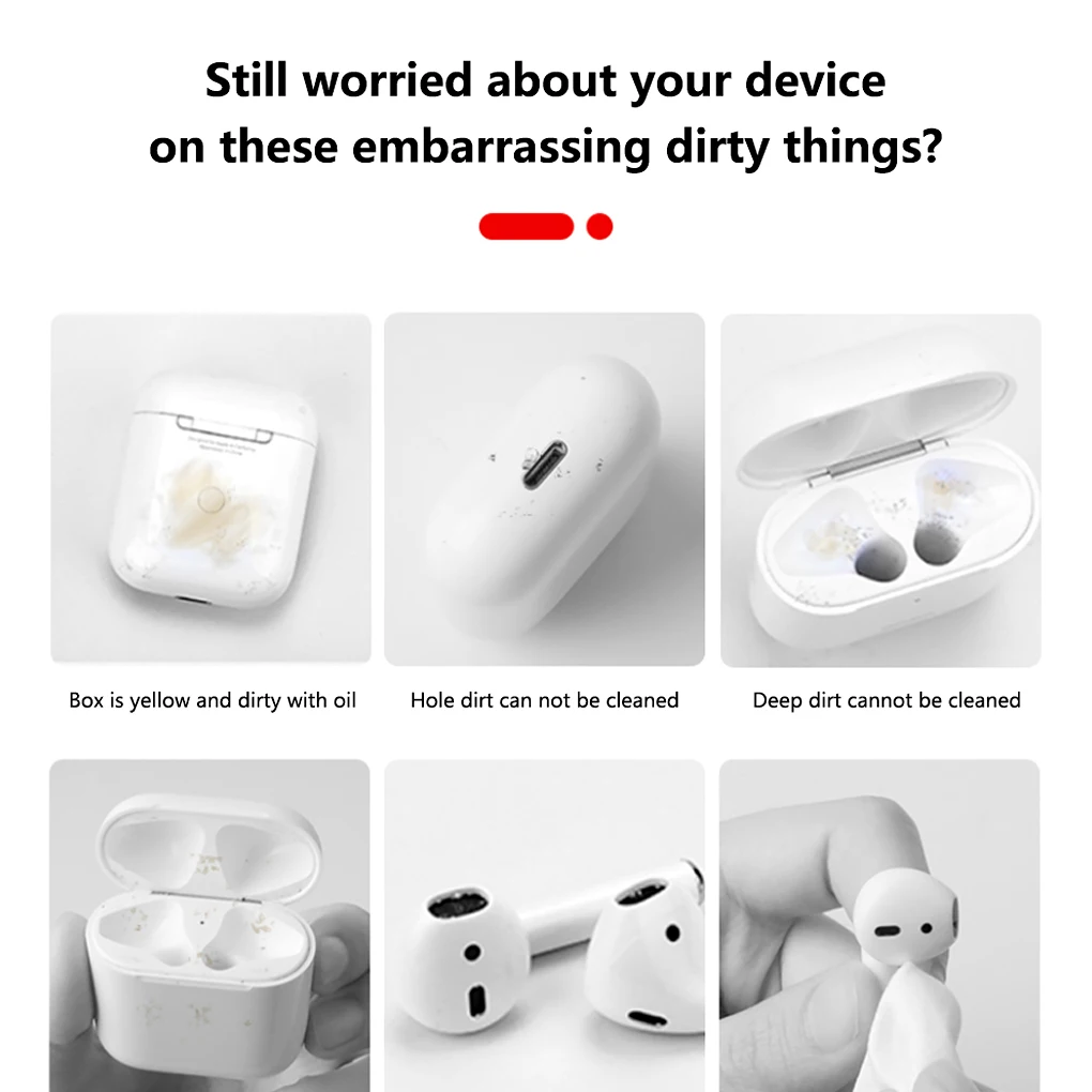 Kit de Nettoyage Écouteurs et Boîtier, Multifonction 3 en 1, Spécial AirPods  - Blanc - Français