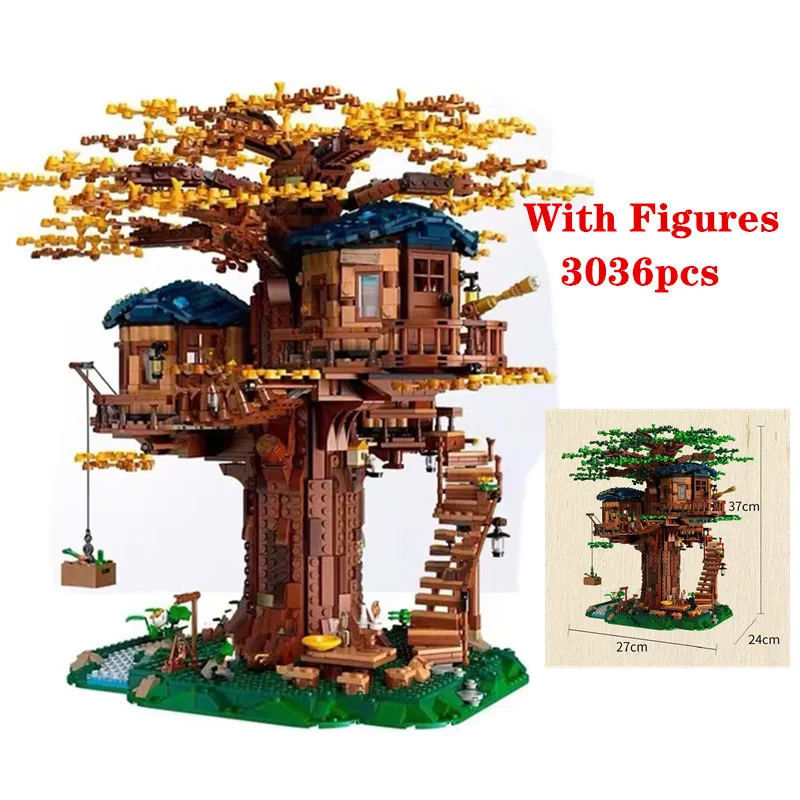 

3036PCS Leaves Two Colours Tree House Model Building Blocks Bricks 6007 Kids Educational Toy Birthday Chirstmas Gifts 21318