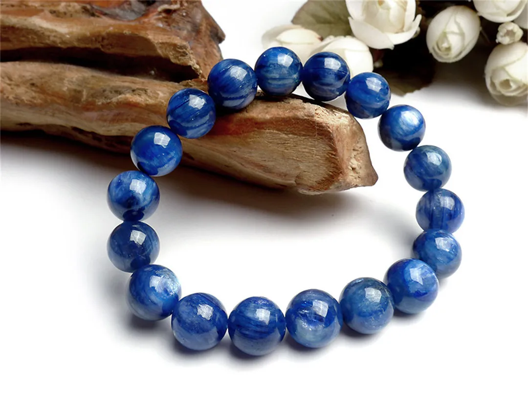 

11mm Natural Blue Kyanite Bracelet Jewelry For Women Men Healing Gift Stone Beads Energy Gemstone Reiki Crystal Strands AAAAA