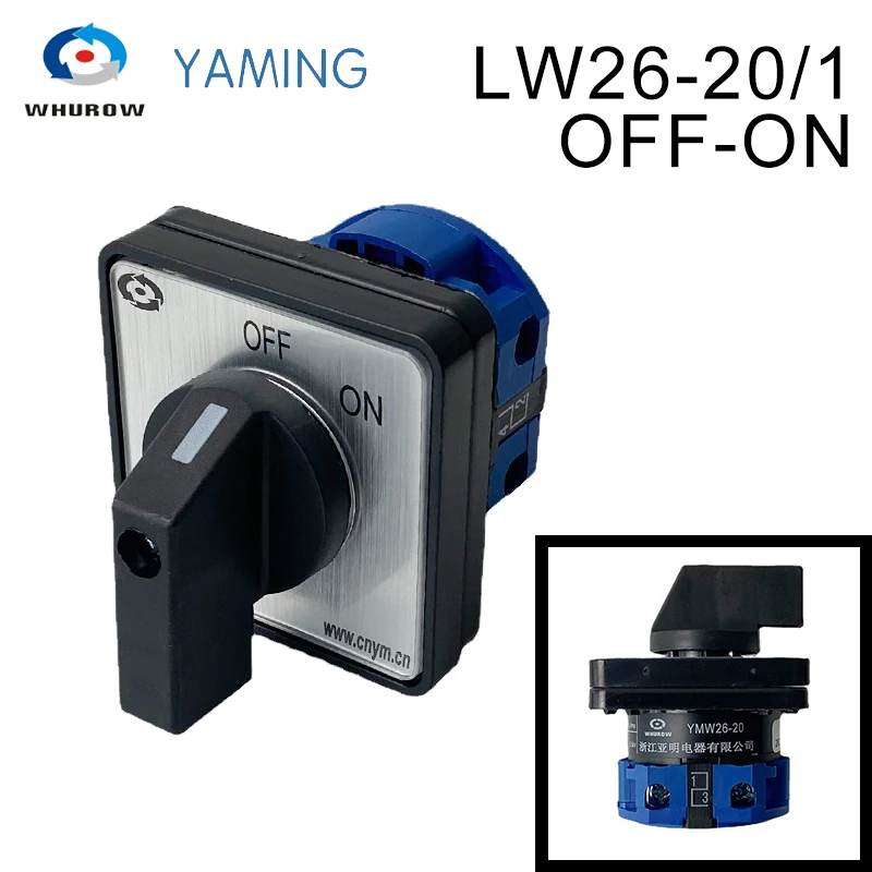 Lw26-20/1 Lw28 Ymw26 On/Off 2 Posizione 2 Poli 4 Terminali Di Contatto In Argento Ca-10 Ui 440V 690V 20A Rotary Cam Interruttore