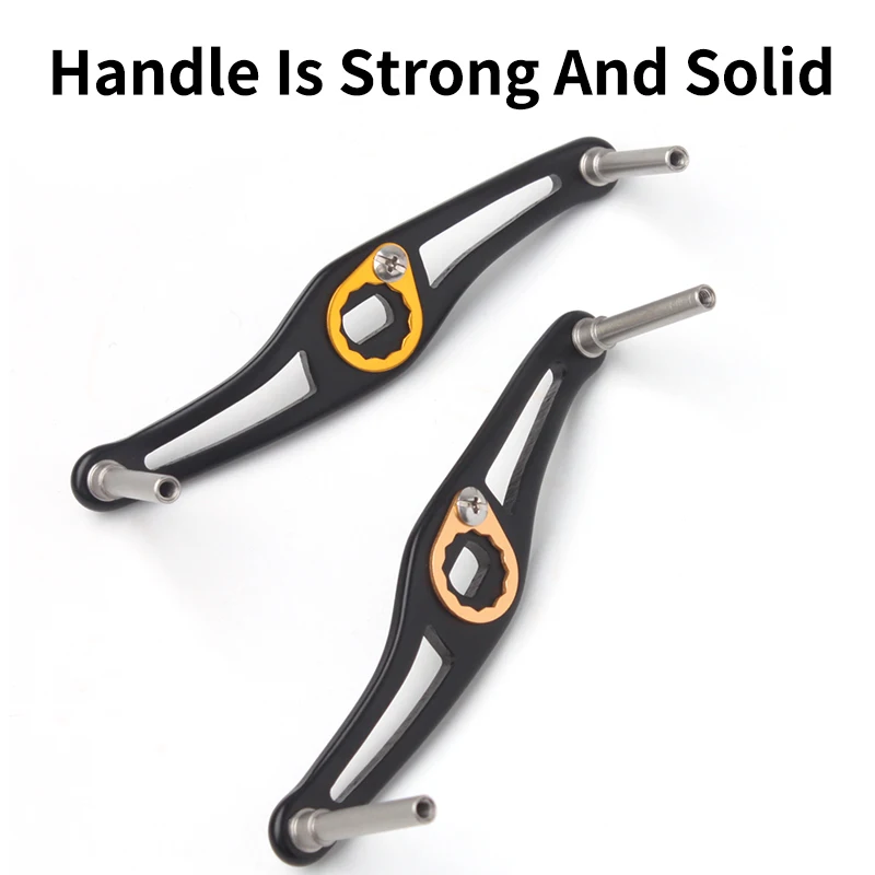 Kawa 1pc Fishing Reel Handle Alloy Aluminum Materails For Dai/Abu/Shima Baitcasting Hole Size 7*4/8*5mm Whole Length 100mm DIY