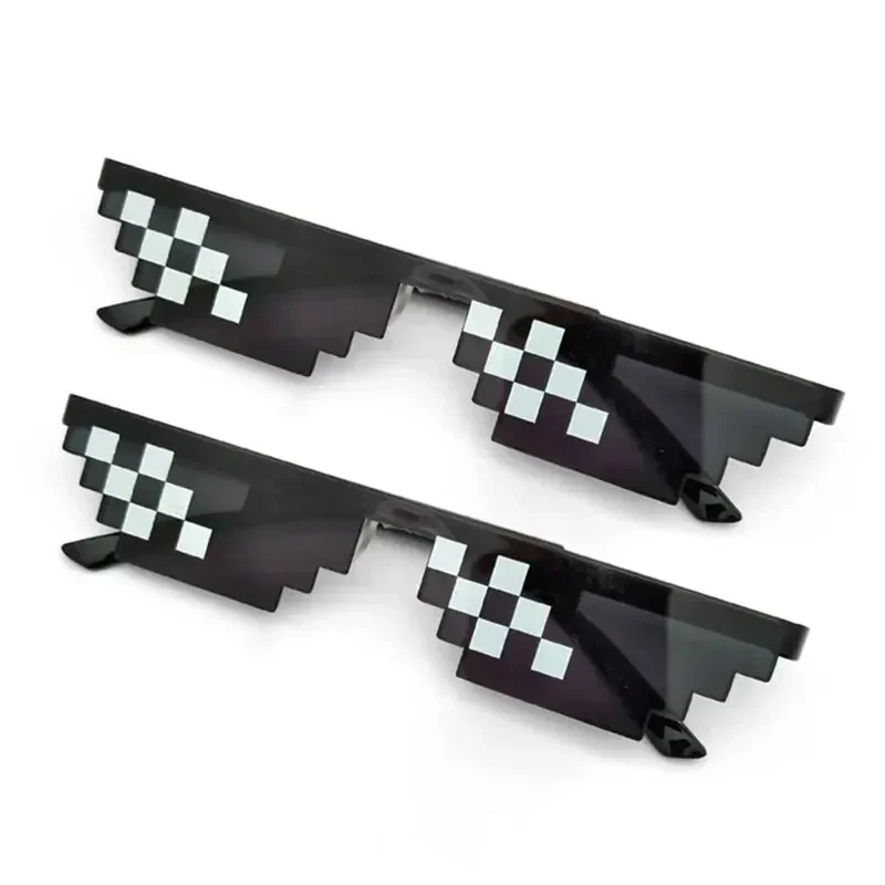 Design Funny Mosaic Sunglasses Thug Life Sun Glasses Pixel Black Retro Gamer Robot Sunglasses Birthday Party Cosplay Favors